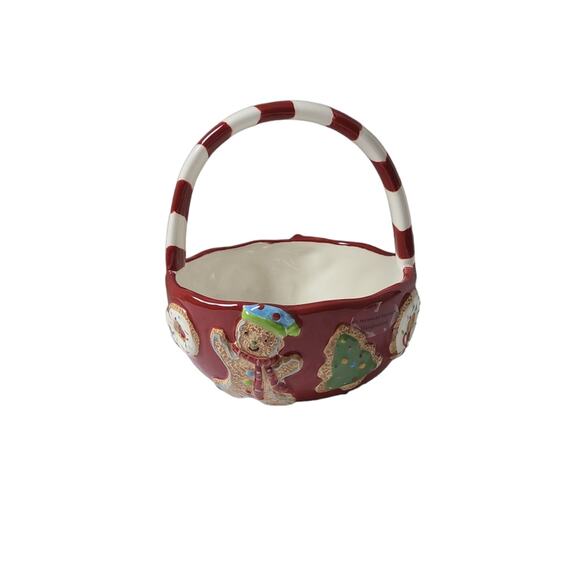 St. Nicholas Square Red Gingerbread Christmas Candy Dish - Picture 1 of 10